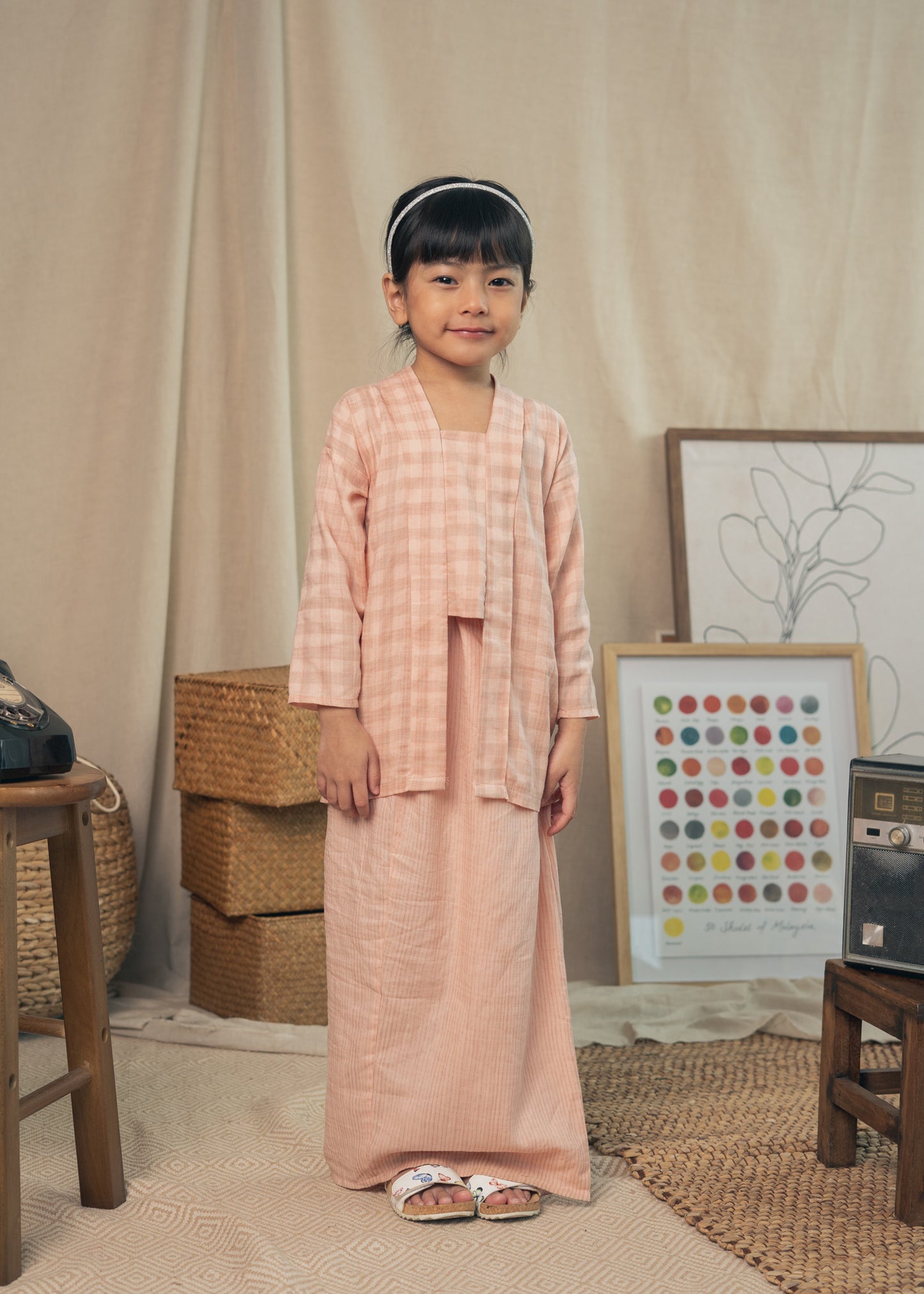 Miko Girls Kebaya - Peach