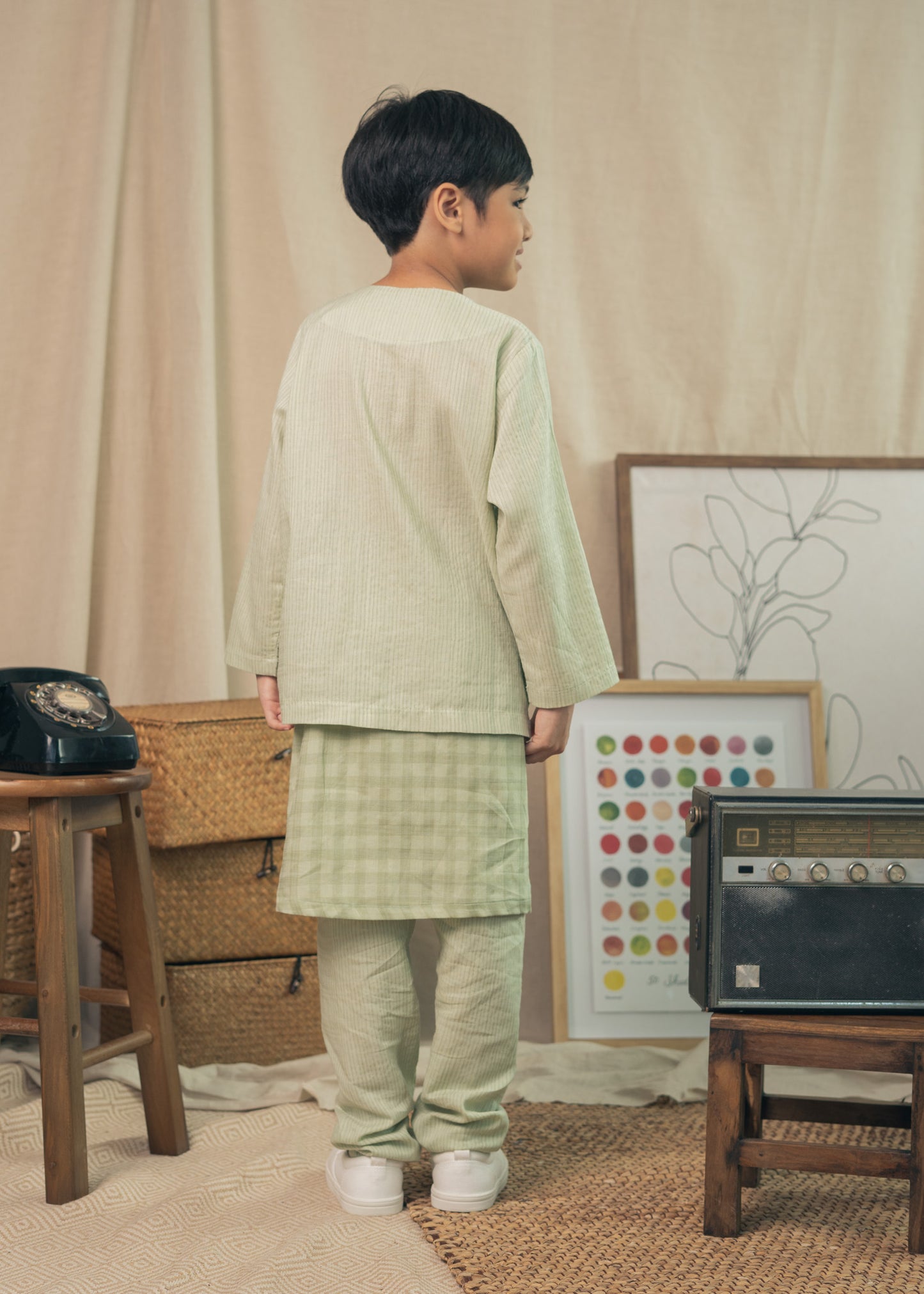 Miko Boys Baju Melayu - Sage Green
