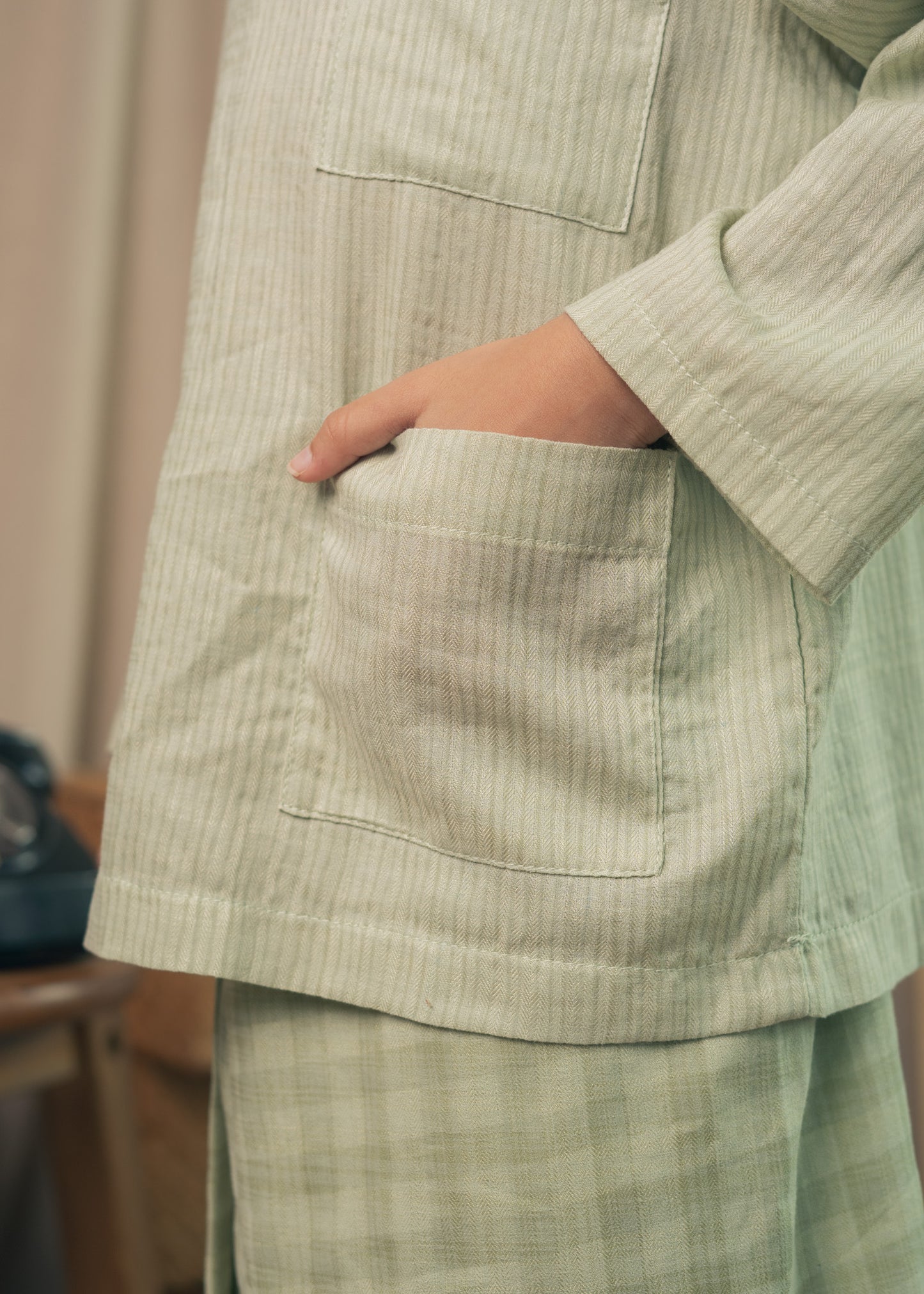 Miko Boys Baju Melayu - Sage Green