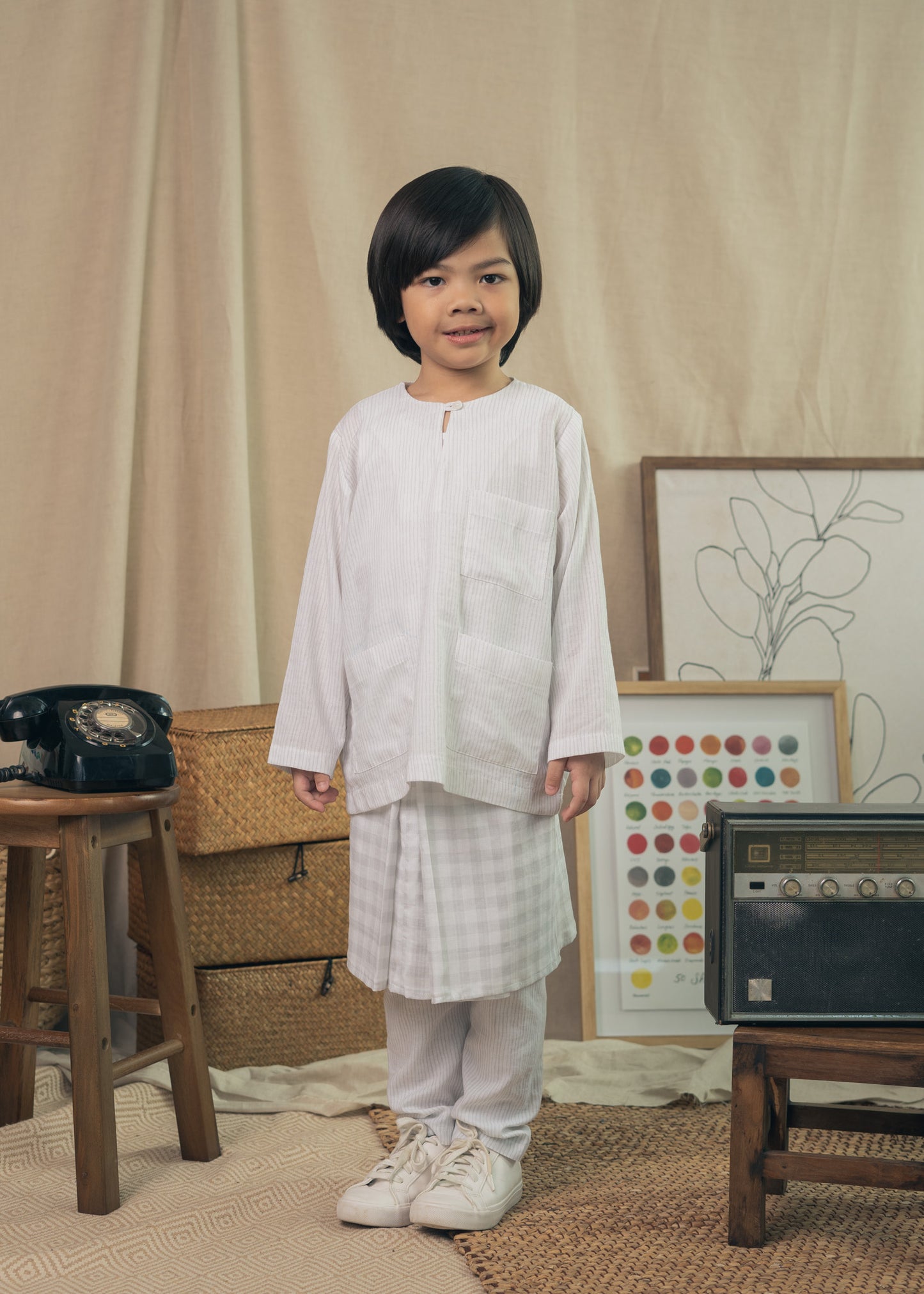 Miko Boys Baju Melayu - White