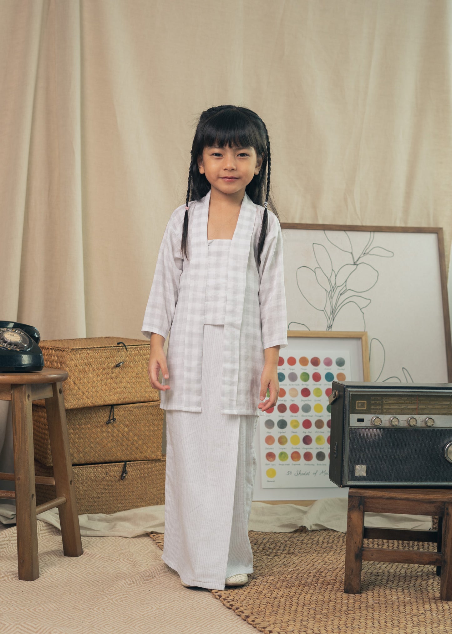 Miko Girls Kebaya - White