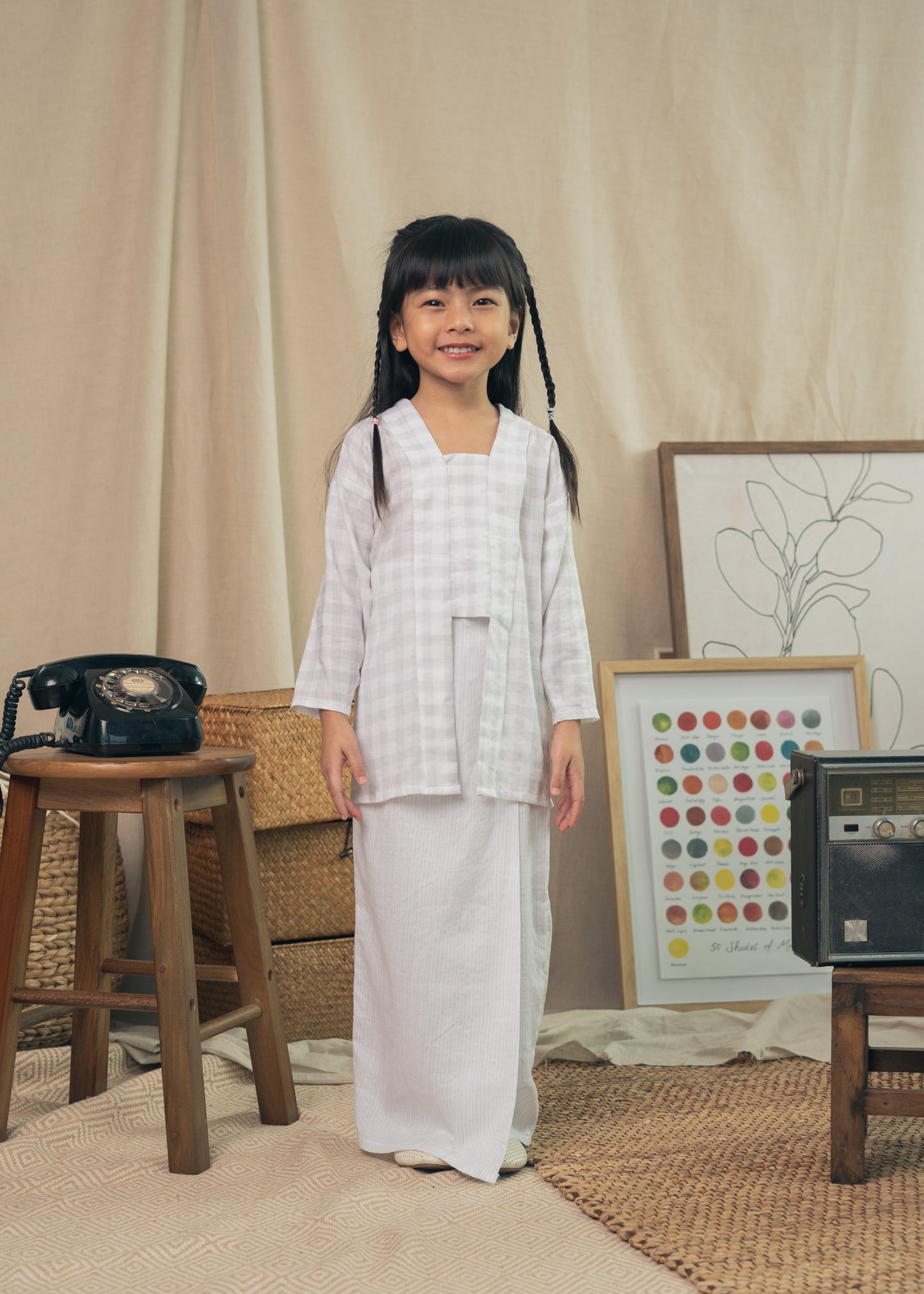 Miko Girls Kebaya - White