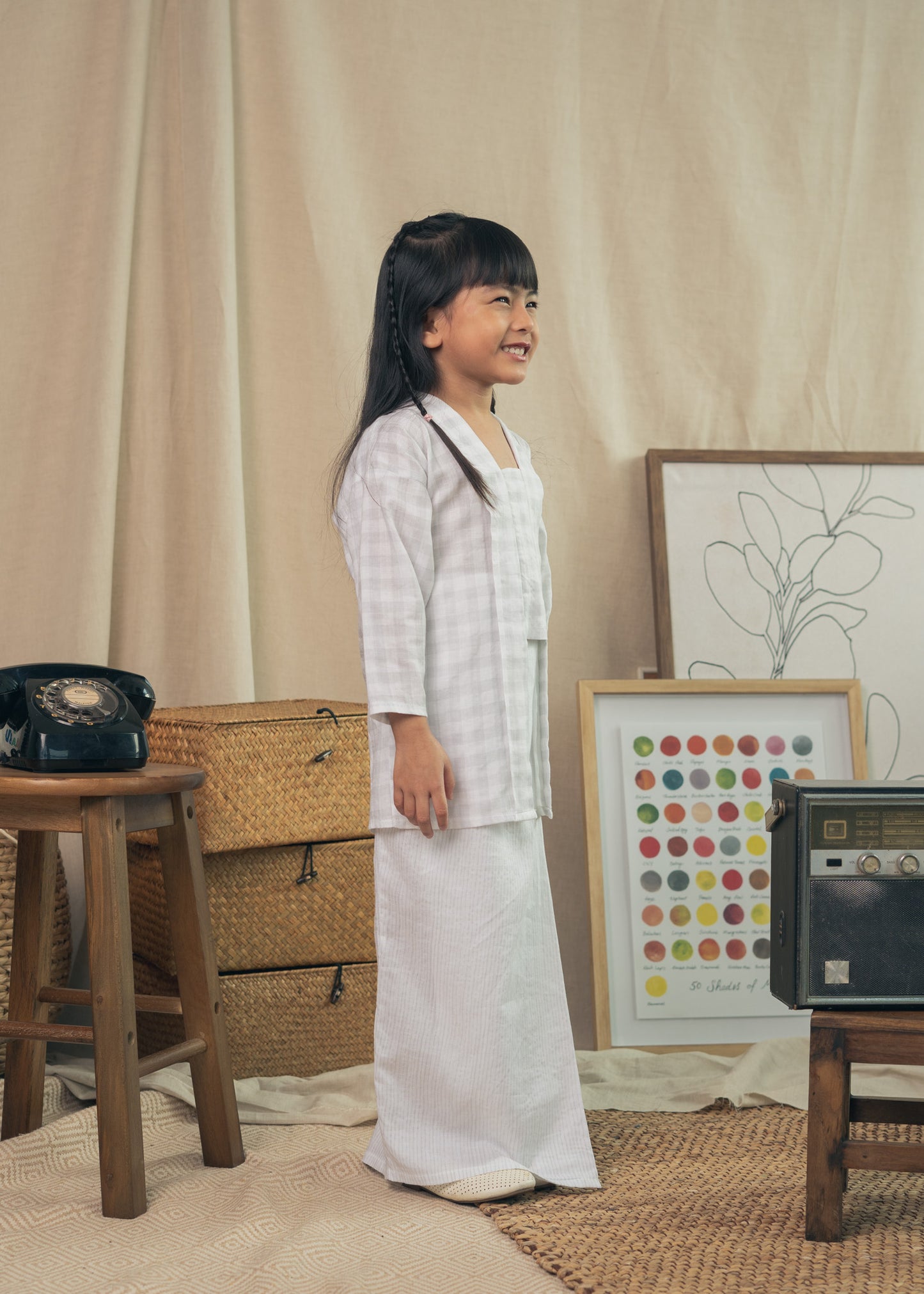 Miko Girls Kebaya - White
