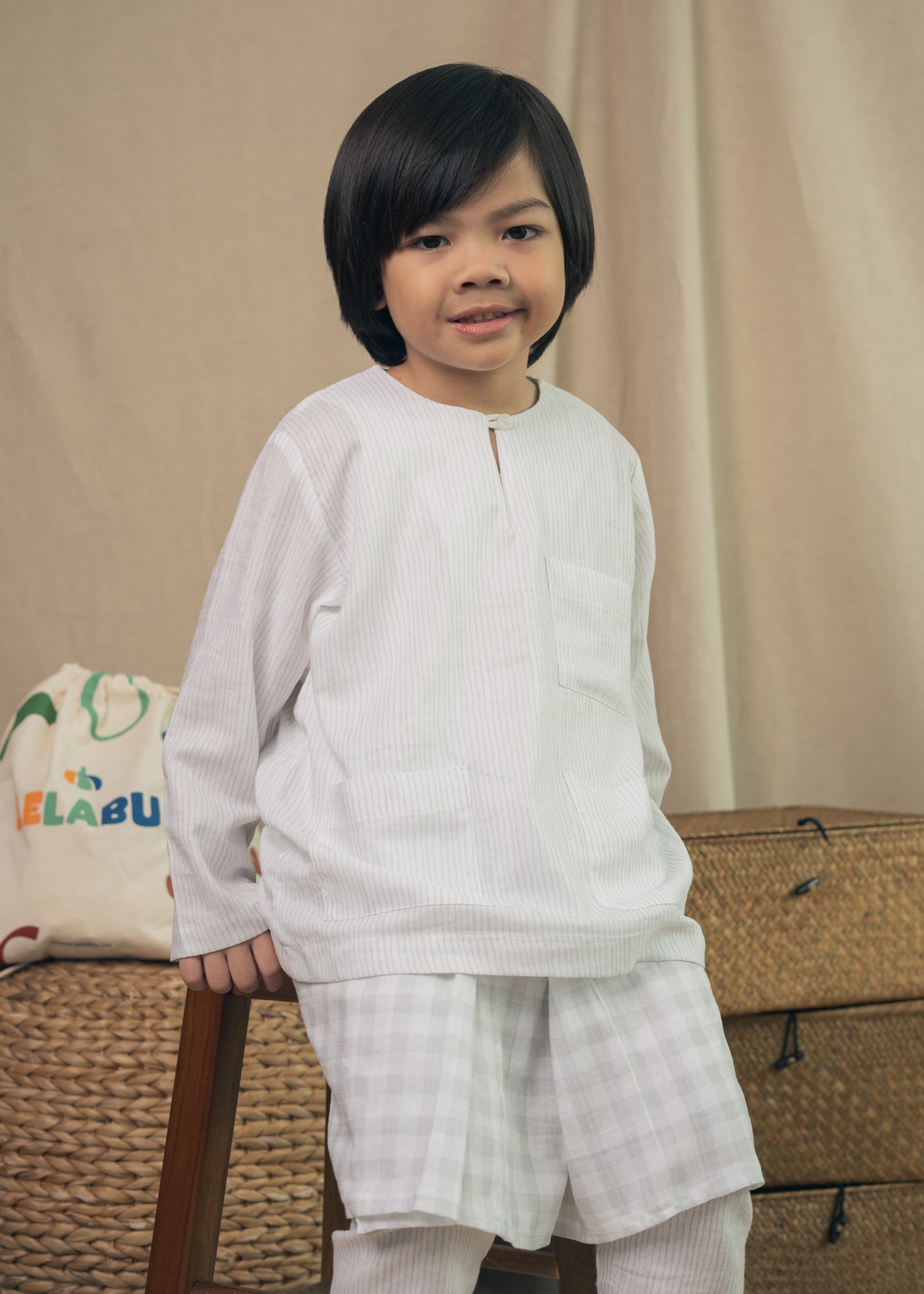 Miko Boys Baju Melayu - White